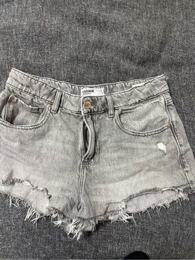 Garage festival shorts Women's Gray Distressed Frayed Hem Shorts